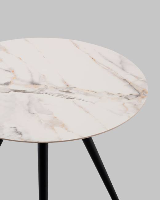 Стол Ники круглый столешница керамика Ice Jade 800