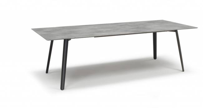 Стол ламинированный раздвижной Squid Extendable черный, цементный 2090-2490-2890х1000х730 мм