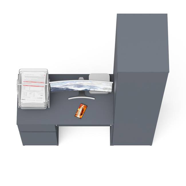 Стол компьютерный МС-1 левый с пеналом Мори 400 цвет графит