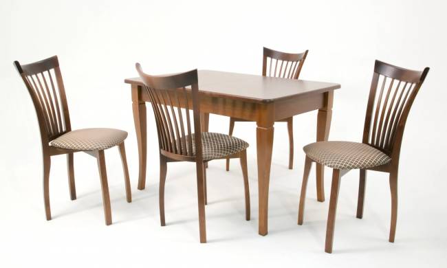 Обеденная группа Моцарт 120 со стульями Миранда орех/ ромб коричневый