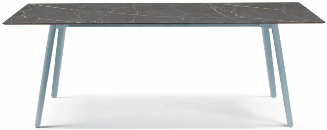 Стол ламинированный Squid голубой, черный мрамор Сахара 2090х1000х730 мм