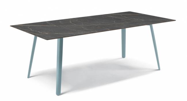 Стол ламинированный Squid голубой, черный мрамор Сахара 2090х1000х730 мм