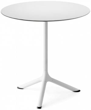 Стол ламинированный обеденный Tripe белый, белый Ø700х740 мм