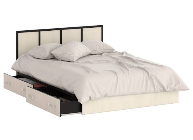 Кровать с ящиками Сакура 1400 цвет венге/дуб лоредо