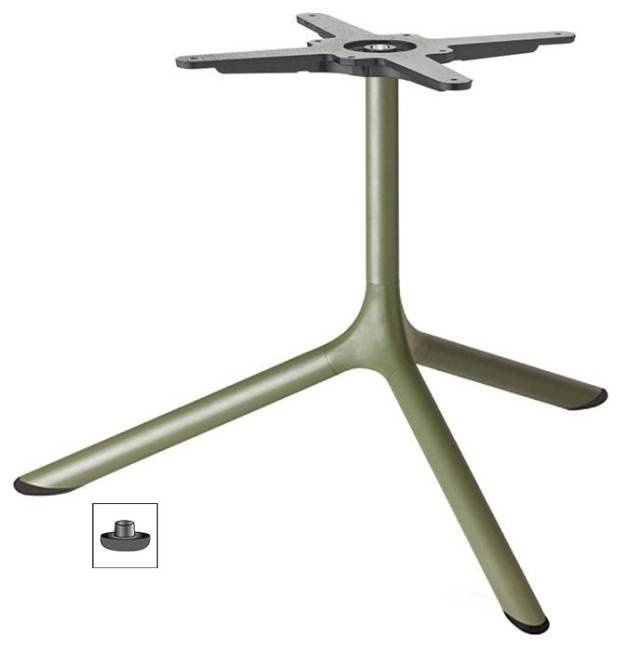 Столик ламинированный кофейный Tripe Maxi оливковый, антрацит Ø800х510 мм