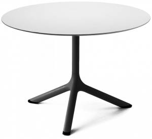 Столик ламинированный кофейный Tripe черный, белый Ø700х510 мм