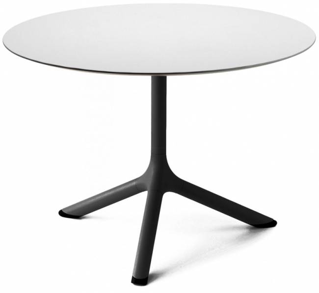 Столик ламинированный кофейный Tripe черный, белый Ø700х510 мм