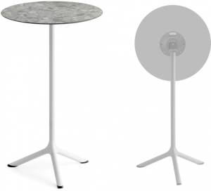 Стол ламинированный барный складной Tripe Folding белый, зернистый Ø600х1100 мм