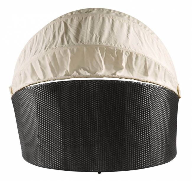 Лаунж-диван плетеный Shell-sunshade антрацит Ø1800х860 мм