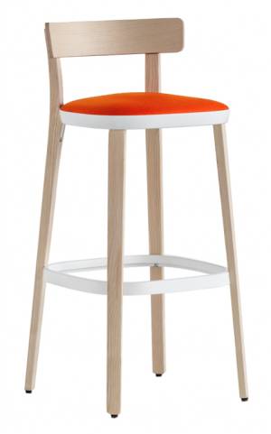 Стул деревянный барный с обивкой Folk 450х450х970 мм