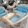 Плетеный комплект для отдыха из искусственного ротанга LV-520 White-Blue Плетеный комплект для отдыха из искусственного ротанга LV-520 White-Blue