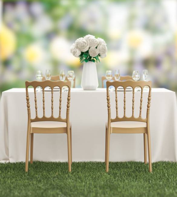 Стул пластиковый Napoleon золотой 450х550х920 мм Стул пластиковый Napoleon золотой 450х550х920 мм