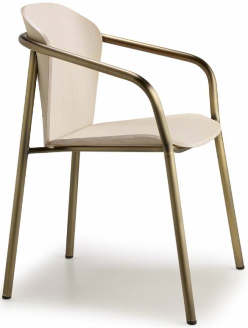 Кресло деревянное Finn Metal Wood винтажная бронза, белый ясень 580х550х780 мм Кресло деревянное Finn Metal Wood винтажная бронза, белый ясень 580х550х780 мм