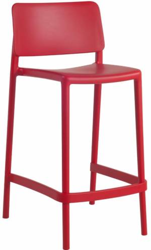 Стул пластиковый полубарный Joy-S Bar 65 красный 478х507.5х894 мм