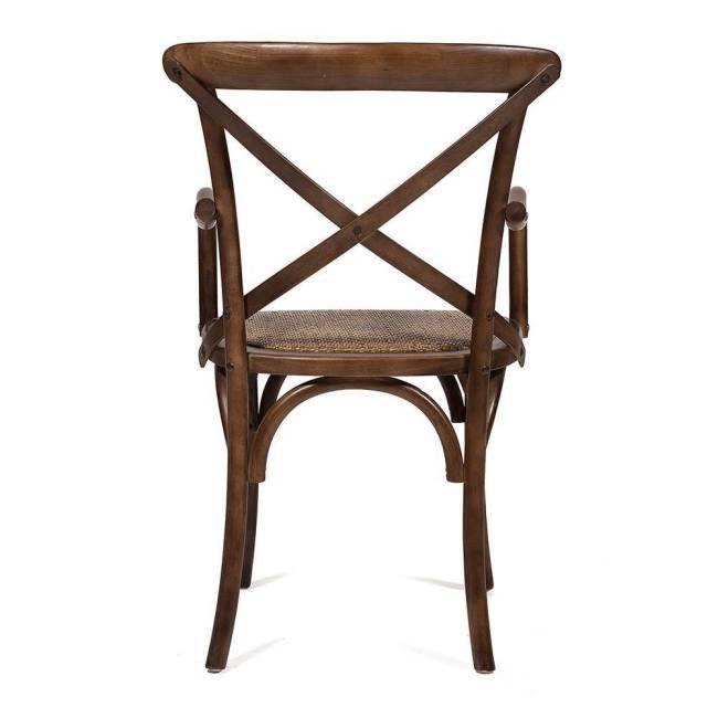 Стул с подлокотниками CROSS (mod.CB2008) дерево вяз, 91х55х52см, Темный Орех (№5) орех темный дерево вяз