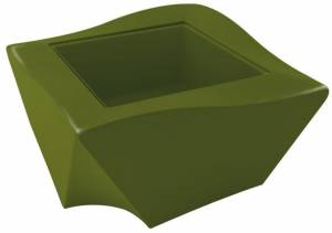 Столик пластиковый со стеклом журнальный Kami Ni Standard 730х730х350 мм