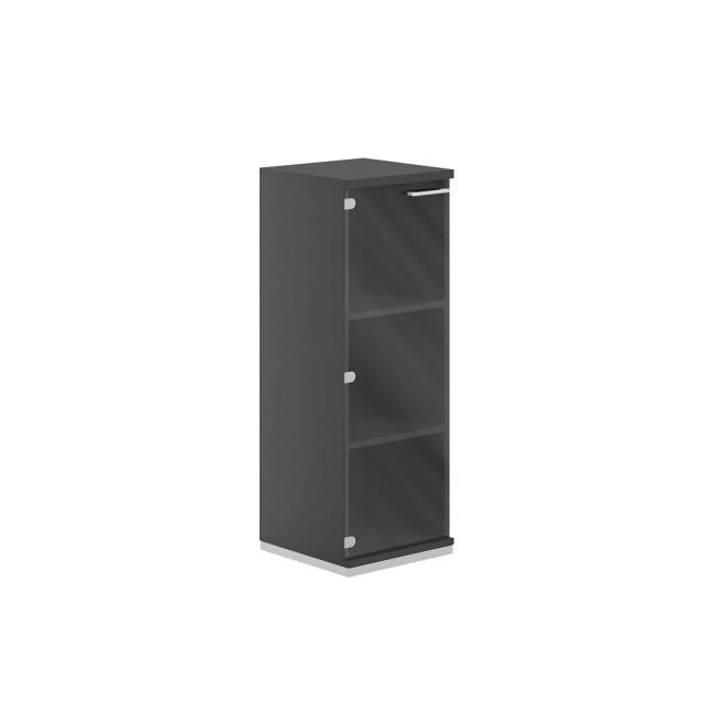 AG.205.AN.AN.GL.L / Шкаф 3 ур. 400х400х1111 со стеклом / корпус: антрацит, топ/дно: антрацит, фасады:стекло