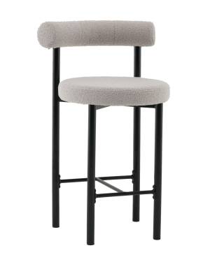 Стул полубарный Флорео букле светло-серый