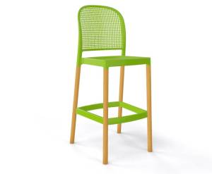 Стул пластиковый барный Panama BL зеленый 480х590х1140 мм