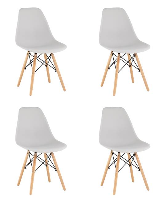 Стул Eames Style DSW светло-серый x4 (разборный каркас)