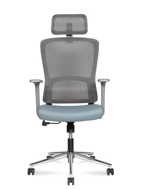 Кресло офисное / Лайт грэй / Light grey / серый пластик/серая  серка/серая ткань/хром база