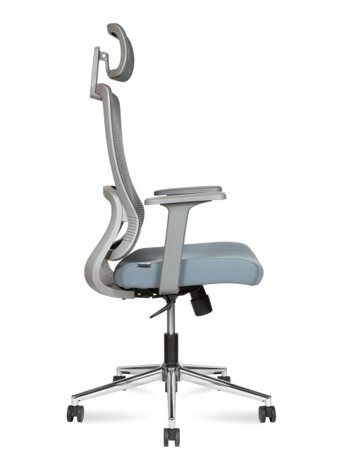 Кресло офисное / Лайт грэй / Light grey / серый пластик/серая  серка/серая ткань/хром база