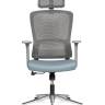 Кресло офисное / Лайт грэй / Light grey / серый пластик/серая  серка/серая ткань/хром база