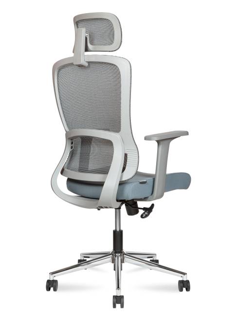 Кресло офисное / Лайт грэй / Light grey / серый пластик/серая  серка/серая ткань/хром база