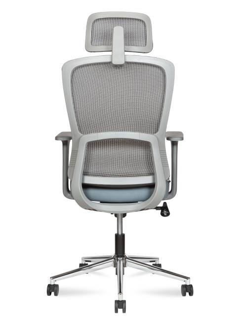 Кресло офисное / Лайт грэй / Light grey / серый пластик/серая  серка/серая ткань/хром база