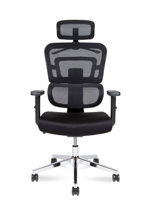 Кресло офисное / Бэст LB вайт / Best LB white / белый пластик / серая сетка / серая ткань /база хром