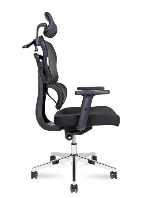 Кресло офисное / Бэст LB вайт / Best LB white / белый пластик / серая сетка / серая ткань /база хром