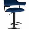 Стул барный DOBRIN CHARLY BLACK, синий велюр (MJ9-117)