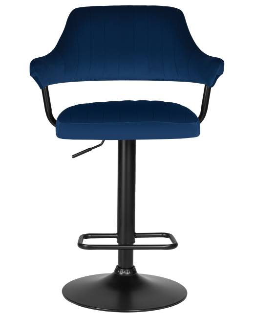Стул барный DOBRIN CHARLY BLACK, синий велюр (MJ9-117)