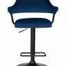 Стул барный DOBRIN CHARLY BLACK, синий велюр (MJ9-117)