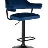 Стул барный DOBRIN CHARLY BLACK, синий велюр (MJ9-117)