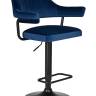 Стул барный DOBRIN CHARLY BLACK, синий велюр (MJ9-117)