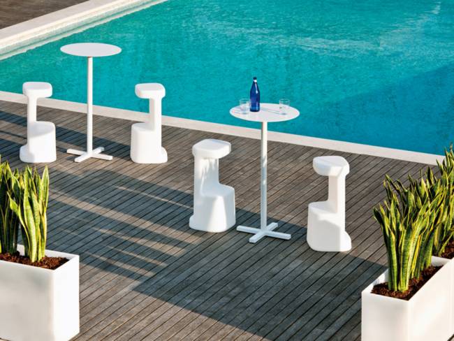 Табурет пластиковый барный Serif белый 350х385х750 мм