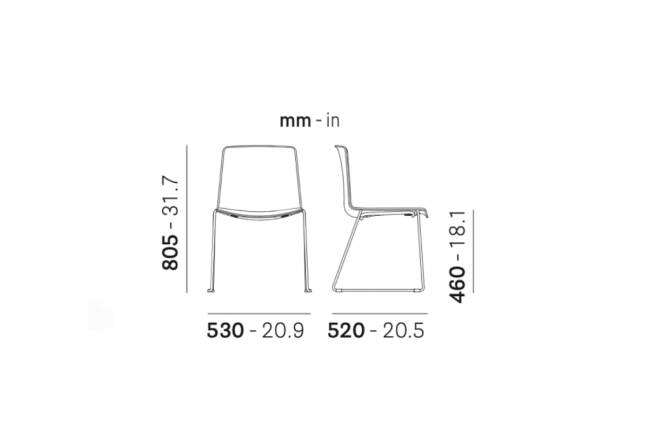 Стул пластиковый на полозьях Tweet белый, желтый 530х520х805 мм