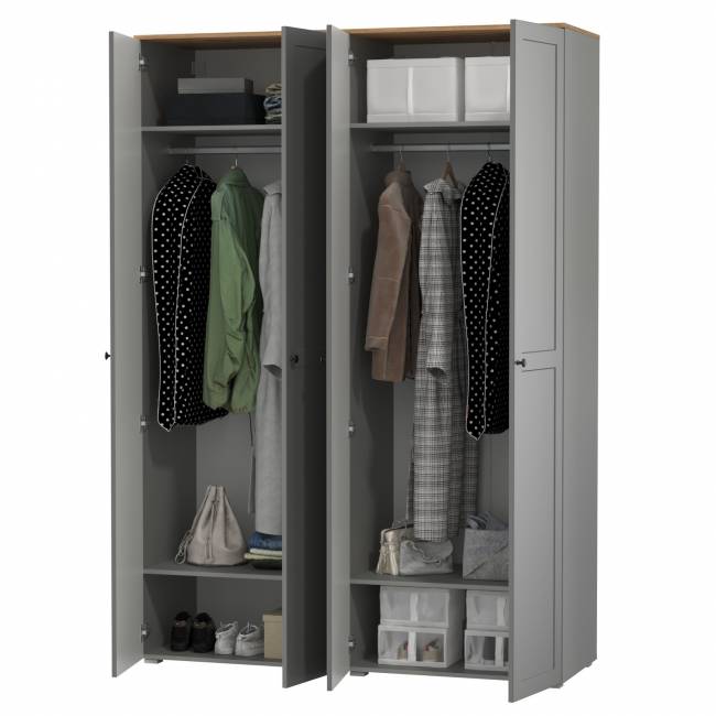 Два шкафа для одежды в прихожую Остин цвет серый графит/дуб крафт золотой