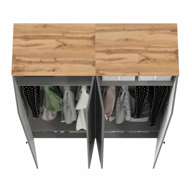 Два шкафа для одежды в прихожую Остин цвет серый графит/дуб крафт золотой