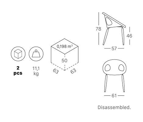 Кресло пластиковое Natural Drop венге, тортора 610х570х780 мм