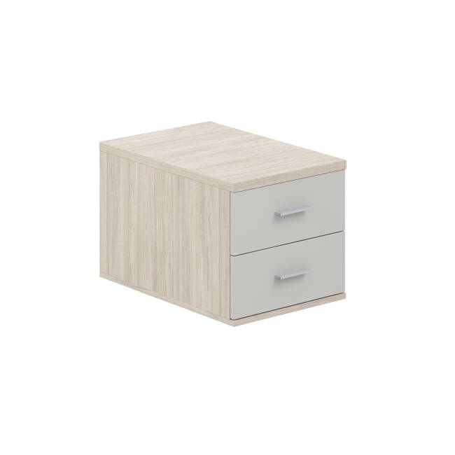 SG.536.OL.SH / Подвесная тумба с 2 ящ., 600, 400х446х342 / корпус: дуб светлый; фасады: серый бархат