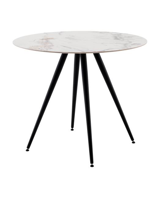 Стол Ники круглый столешница керамика Ice Jade 900