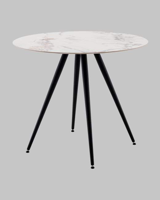 Стол Ники круглый столешница керамика Ice Jade 900