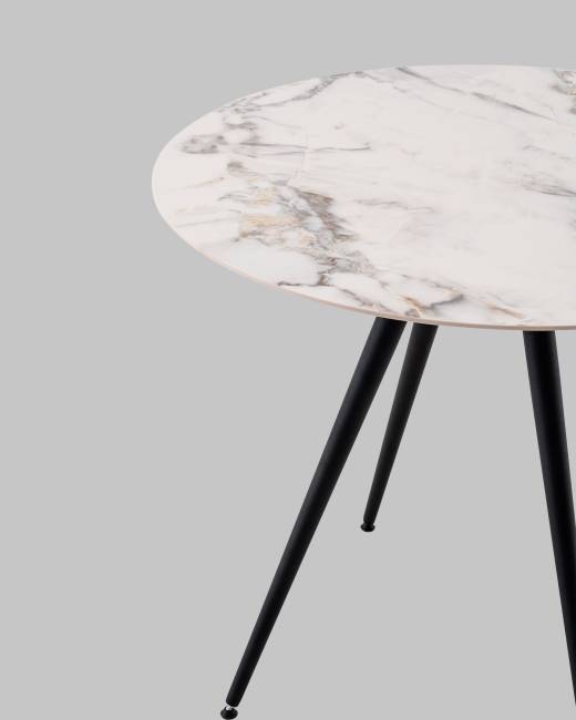 Стол Ники круглый столешница керамика Ice Jade 900