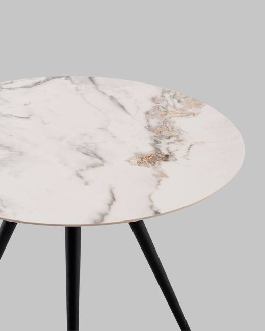 Стол Ники круглый столешница керамика Ice Jade 900