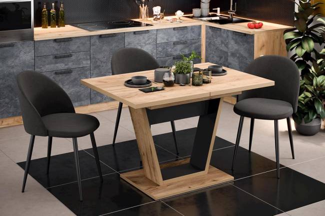 Стол Vik 120-160*80 Дуб вотан/ Графит