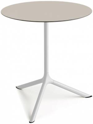 Стол ламинированный обеденный Tripe Maxi белый, тортора Ø800х740 мм