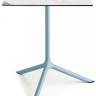 Стол ламинированный обеденный Tripe Maxi голубой, белый мрамор Каррара 700х700х740 мм
