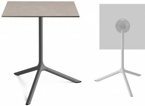 Стол ламинированный обеденный складной Tripe Maxi Folding антрацит, тортора шпатель 700х700х740 мм